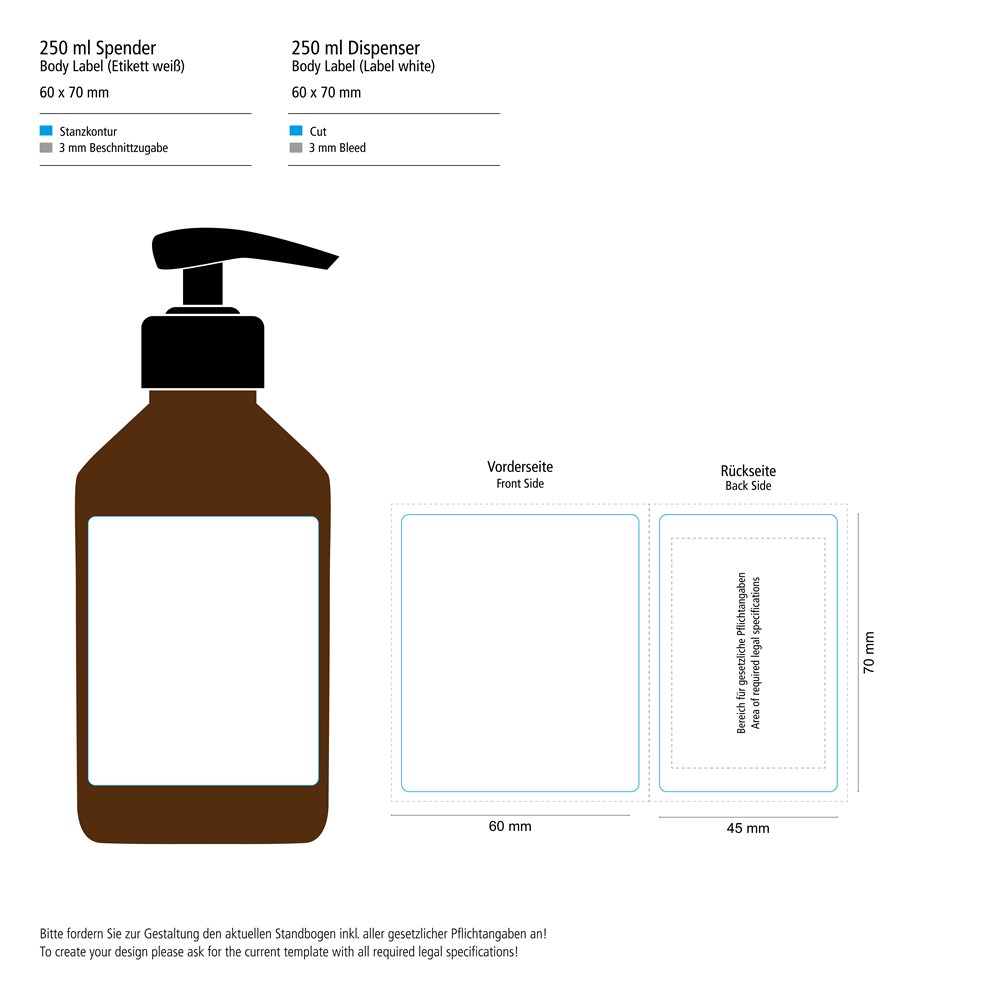 Vloeibare Zeep Gember-Limoen, 250 ml, Body Label (R-PET)